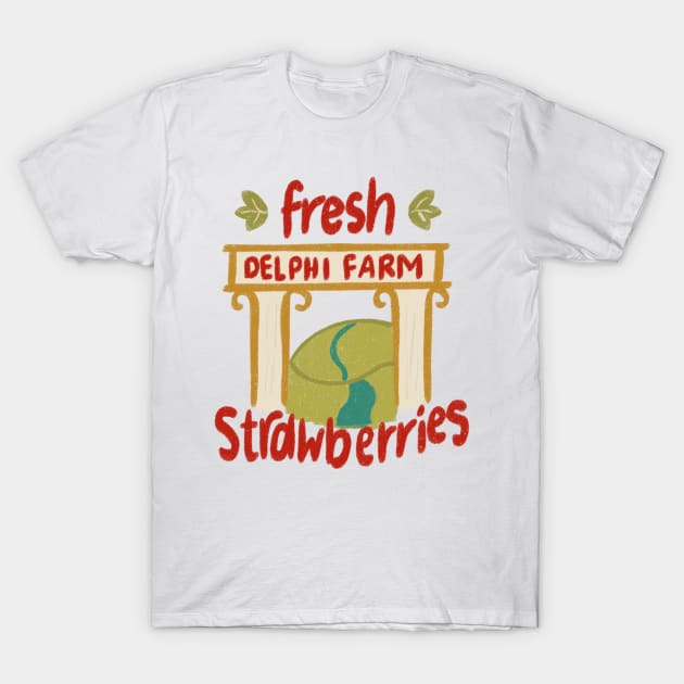 Delphi strawberry farm T-Shirt by AikoAthena